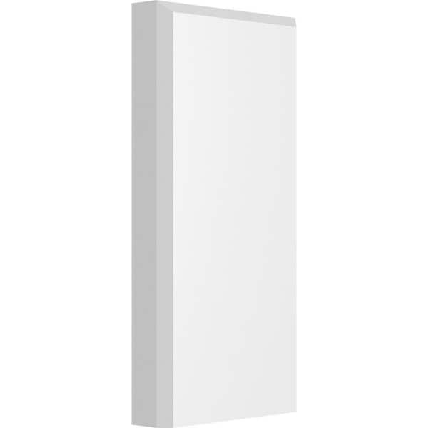 1 in. x 4-1/2 in. x 9 in. PVC Standard Foster Plinth Block Moulding with Beveled Edge