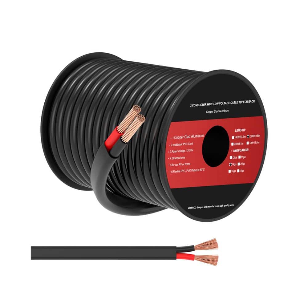 30 ft. 14 Gauge /2 Conductor Stranded Copper Clad Aluminum Grounded Landscape Lighting Wire PVC Insulated Cut price history on PriceWatchPro