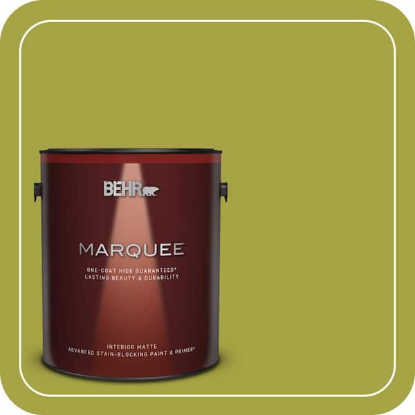 BEHR MARQUEE 1 gal. #400B-7 Lemon Grass Matte Interior Paint & Primer