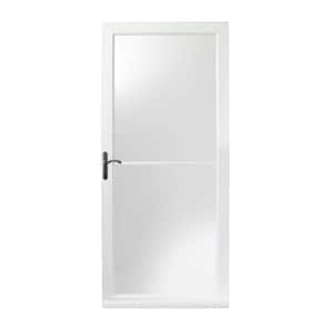 32 in. x 80 in. 3000 Series White Left-Hand Self-Storing Easy Install Storm Door with Oil-Rubbed Bronze Hardware
