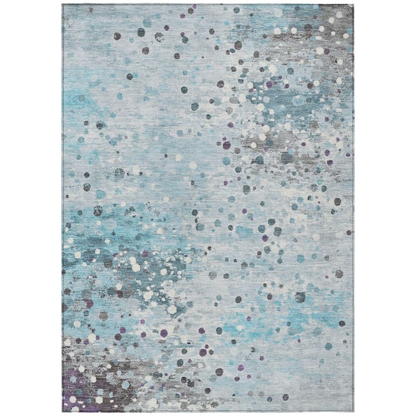 Chantille Machine Washable Indoor/Outdoor Abstract ACN2007 Teal 3 ft. x 4 ft. Area Rug