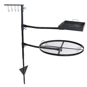Heavy-Duty Steel Dual Fire Pit Campfire Cooking Grill System