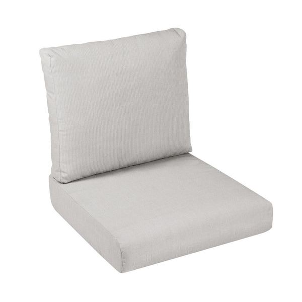 SORRA HOME 27 in. x 29 in. x 5 in. 2-Piece Deep Seating Outdoor Dining Chair Cushion in Sunbrella Essential Flax