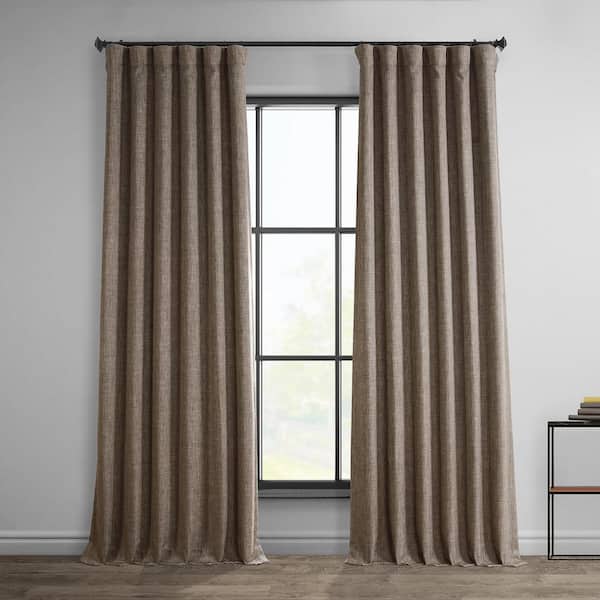 Exclusive Fabrics & Furnishings Dutch Cocoa Solid Rod Pocket Room Darkening Curtain - 50 in. W x 84 in. L (1 Panel)