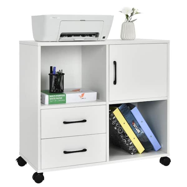Costway File Cabinet Mobile Lateral, Printer Table File Cabinet