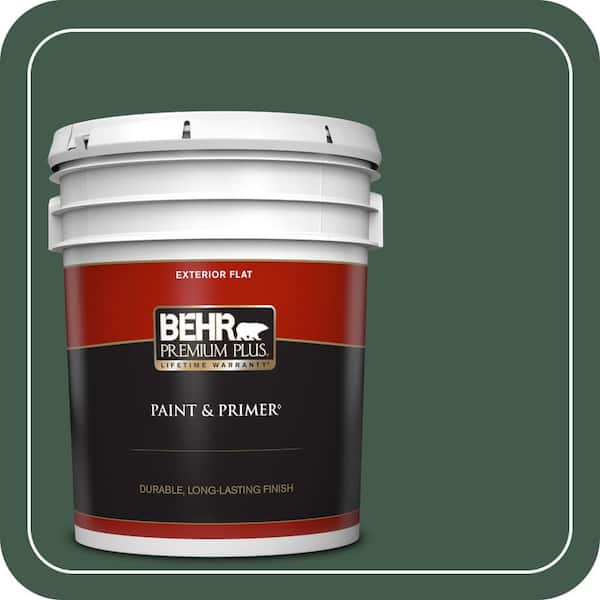 BEHR PREMIUM PLUS 5 gal. #QE-40 Alpine Flat Exterior Paint & Primer
