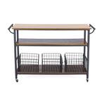 Lancashire Medium Brown Kitchen Cart with Baskets