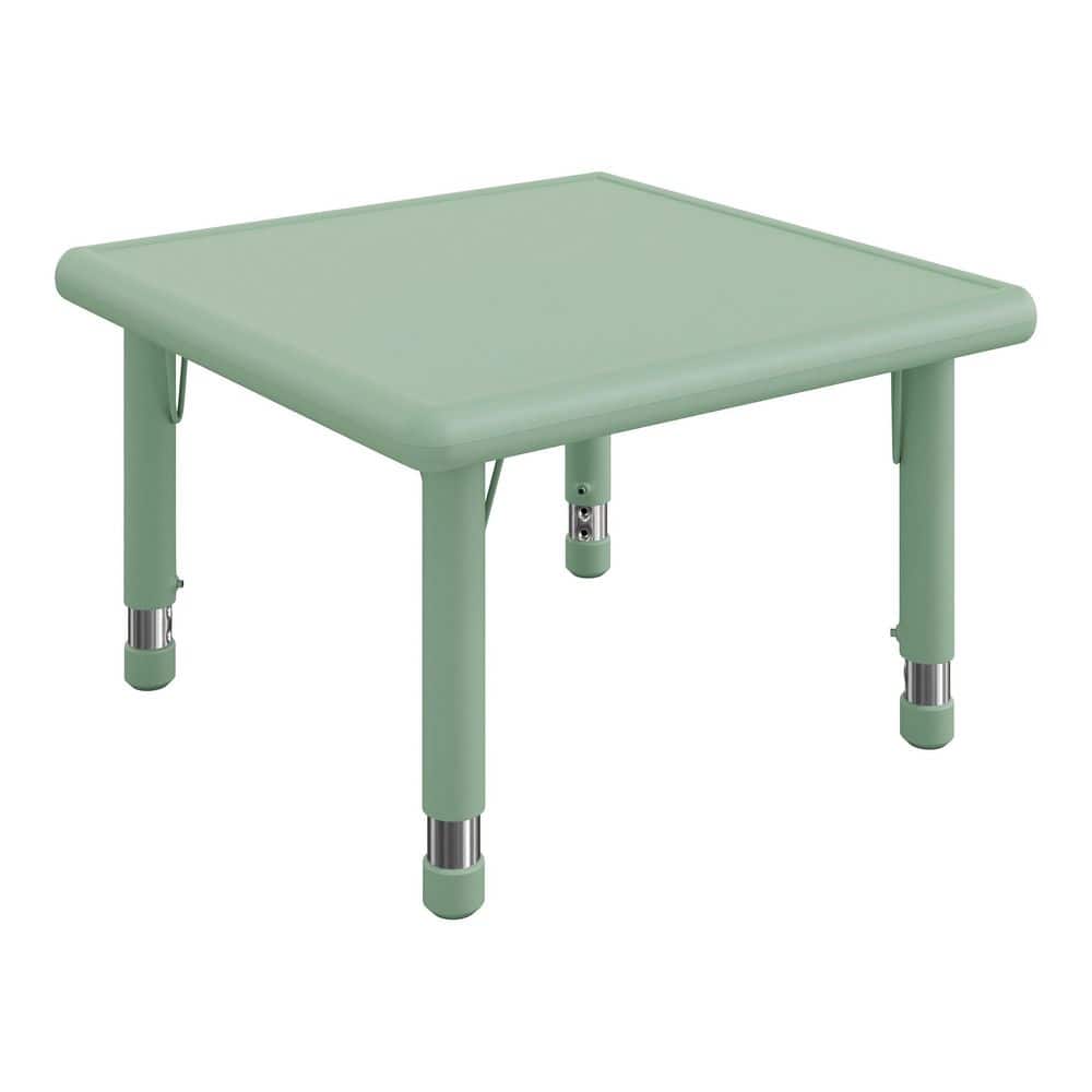 Wren Adjustable Sage Square Kids Activity Table with Plastic Top for 4