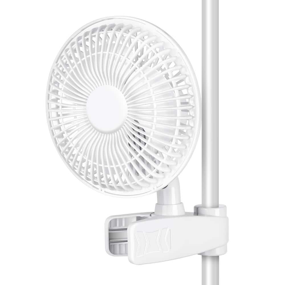 High Quality Motor 6 in. 2 fan speeds Pedestal Fan in White, Mini Clip-On M