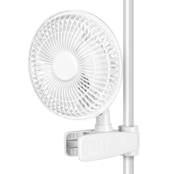 Adrinfly High Quality Motor 6 in. 2 fan speeds Pedestal Fan in White, Mini Clip-On Manually Adjustable 90° Angles & Low Noise