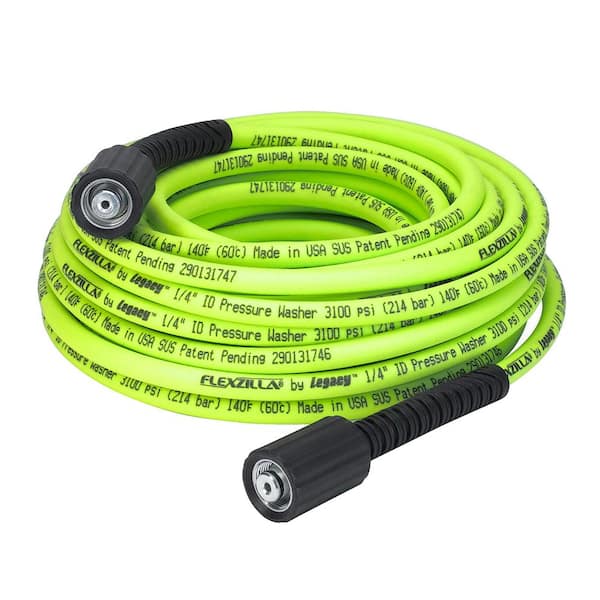 Flexzilla 1/4 in. x 50 ft. 3100 PSI M22 Fittings No Kink Flexible Pressure Washer Hose