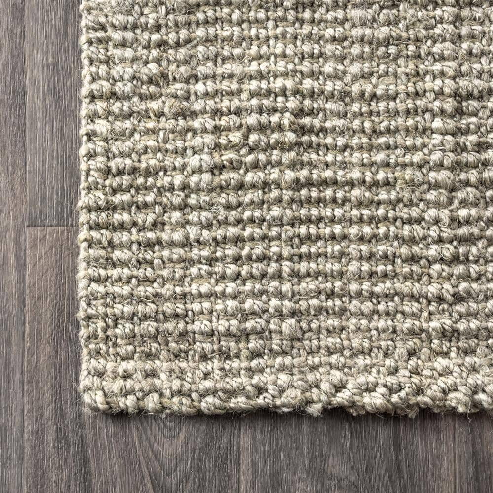Gray Handwoven Chunky Jute 4' x 6' Reversible Area Rug