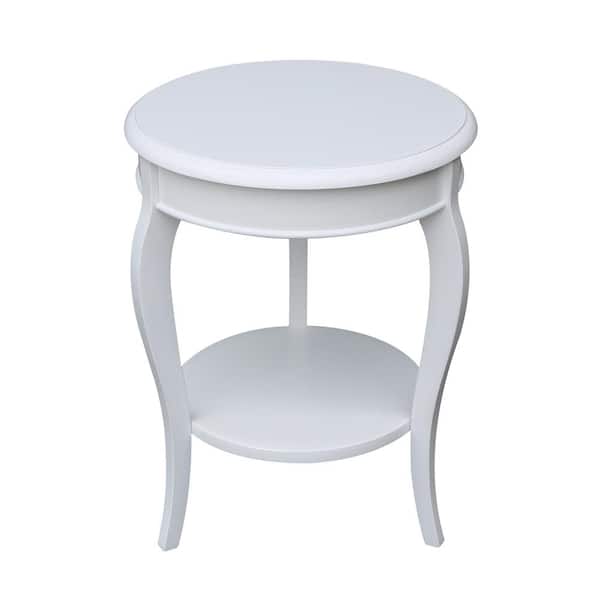 International Concepts Cambria White Solid Wood Round End Table