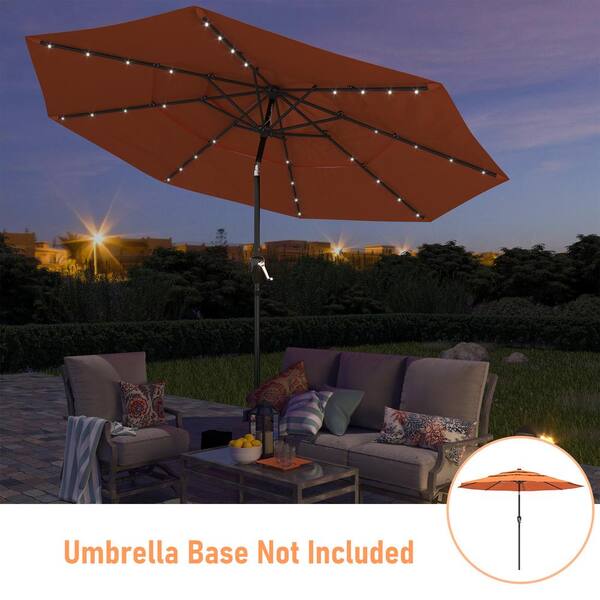 Kadehome 11 ft. Outdoor Aluminum Pole Market Patio Umbrella in Orange with LED Lights and 3-Tier Vented KD-ED21421-OG - The Home Depot Kadehome 11 ft. Outdoor Aluminum Pole Market Patio Umbrella in Orange with LED Lights and 3-Tier Vented KD-ED21421-OG - The Home Depot
