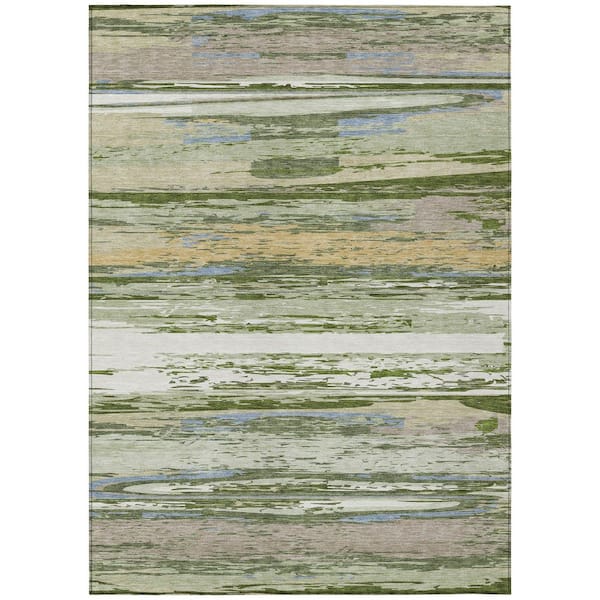 Chantille Machine Washable Indoor/Outdoor Abstract ACN2287 Aloe 2 ft. 6 in. x 3 ft. 10 in. Area Rug