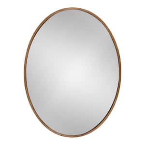 Valenti 24.00 in. W x 32.00 in. H Rustic Brown Oval Mid-Century Framed Decorative Wall Mirror