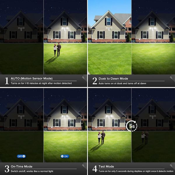 1,000-Watt Equivalent 10,000-Lumens 180° White Dusk to Dawn Motion Sensing Integrated LED Flood Light 5000K