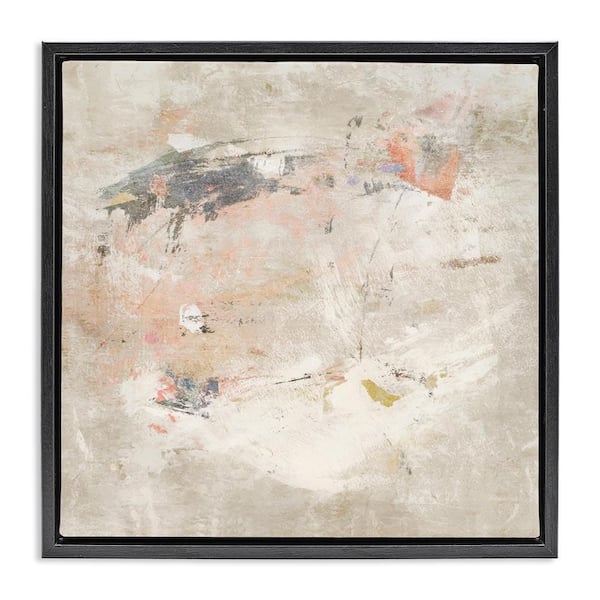 Stupell Industries Distressed Pale Neutrals by Suzanne Nicoll Black Floater Frame Abstract Graphic Art Print 18 in. x 18 in.