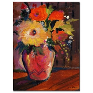 24 in. x 32 in. Orange Splash Bouquet Canvas Art