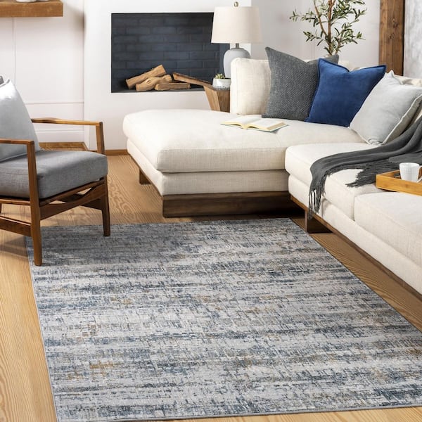 Carmel Blue Modern Abstract 2 ft. x 3 ft. Area Rug