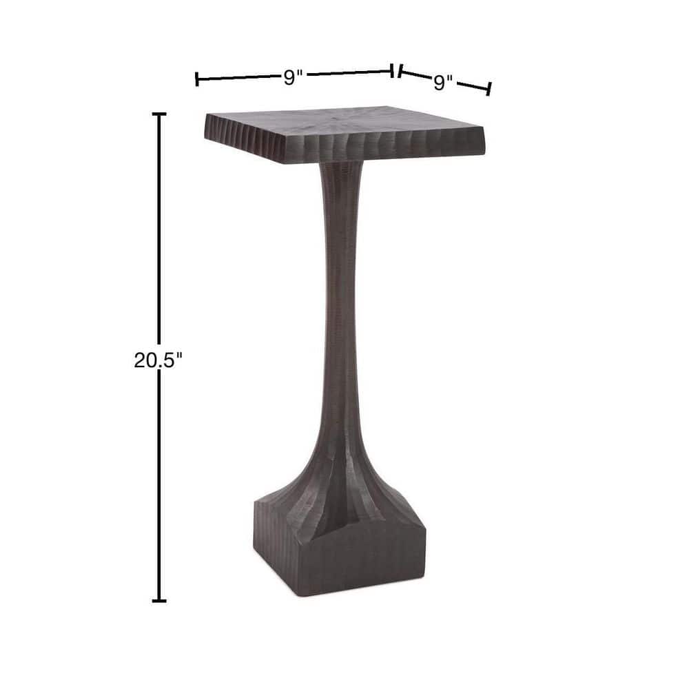 Graphite Cast Aluminum Square Martini Pedestal Table