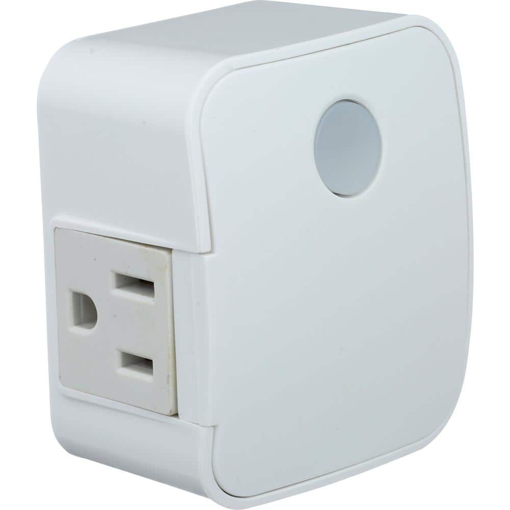 White Indoor Wireless Remote Control System with Single Grounded Outlet