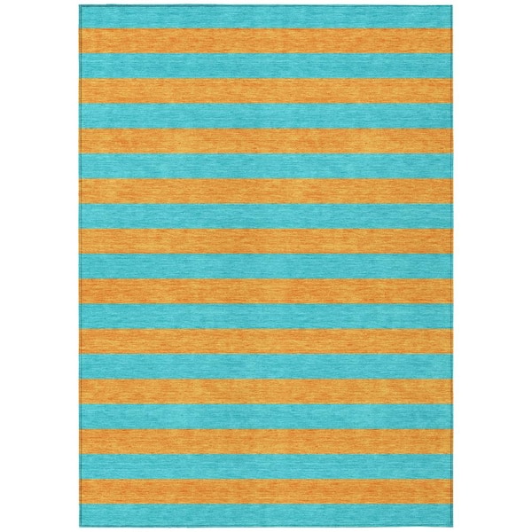 Addison Rugs Chantille ACN530 Aqua 2 ft. 6 in. x 3 ft. 10 in. Machine Washable Indoor/Outdoor Geometric Area Rug