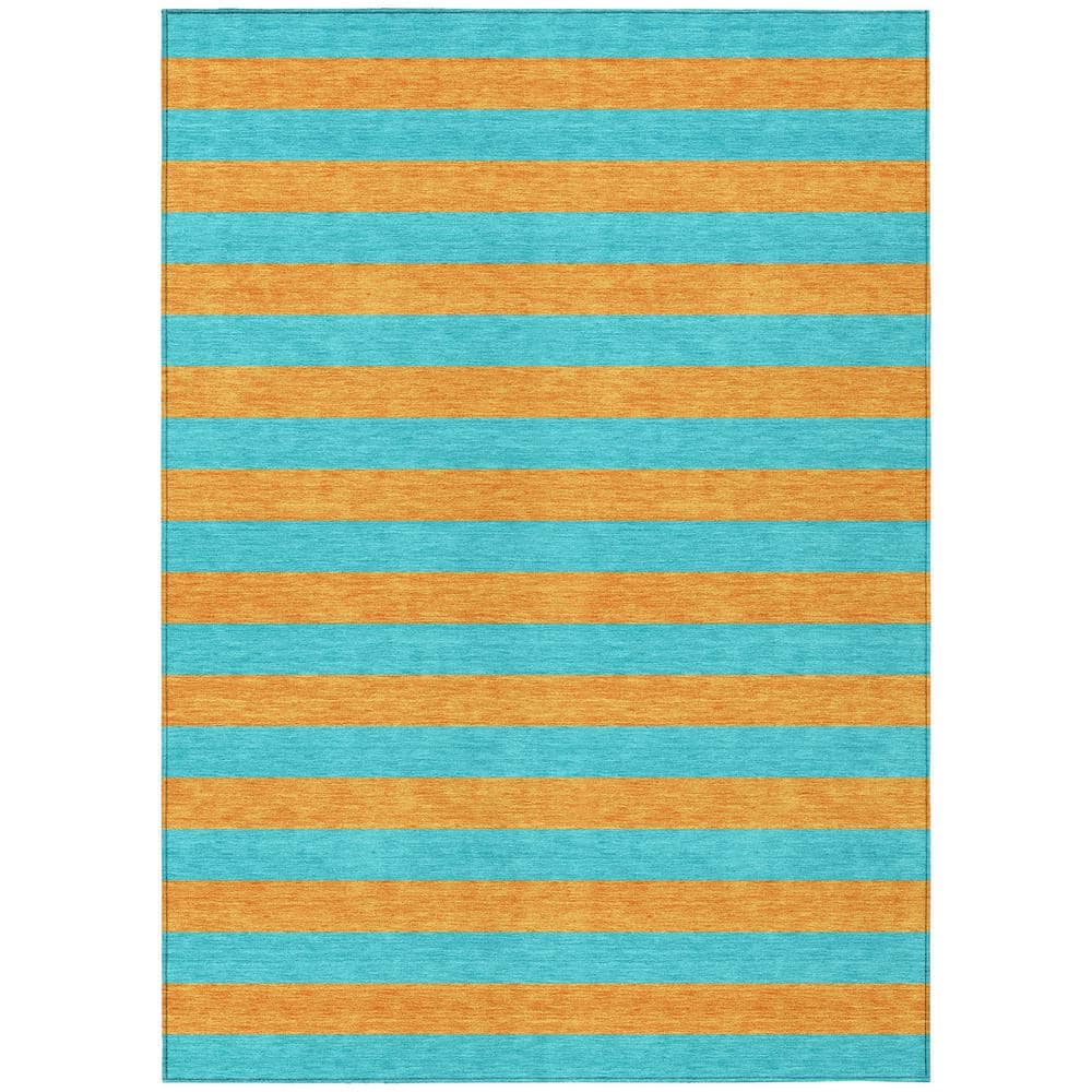 Addison Rugs Chantille ACN530 Aqua 9 ft. x 12 ft. Machine Washable Indoor/Outdoor Geometric Area