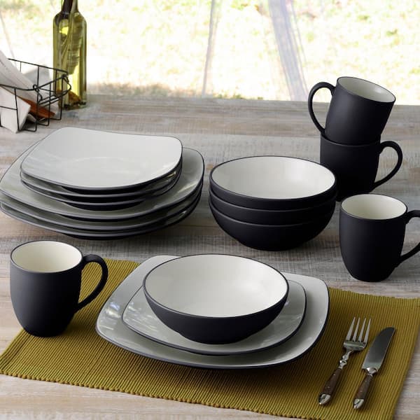 Noritake Colorwave Graphite 16-Piece Square (Black) Stoneware