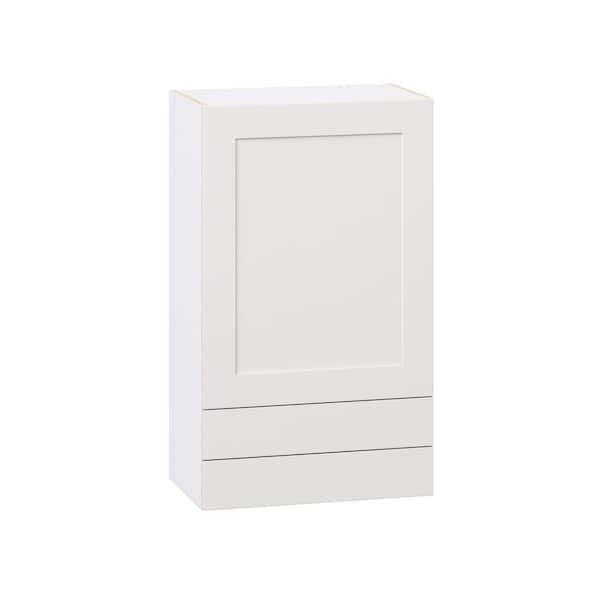 J COLLECTION Roseland 24 in. W x 14 in. D x 40 in. H Assembled Shaker Wall Kitchen Cabinet in Warm White with 2 Drawers