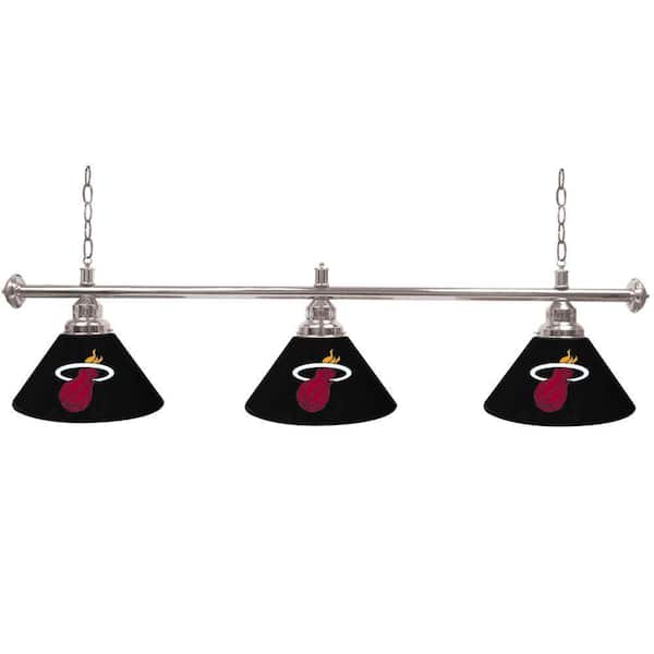 Trademark Global Miami Heat NBA 60 in. Three Shade Gold Hanging Billiard Lamp