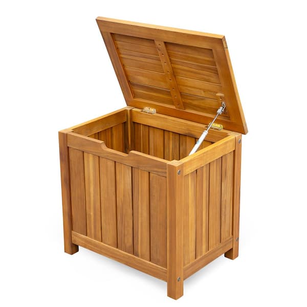 Mila 30 Gal. Teak Wood Portside Deck Box