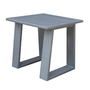 Stylish Square Aluminum Outdoor Side Table with Non-Corrosive Tube Frames and High UV-Resistant Powder Coating in Pewter