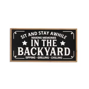 31.5 in. L Wood Engraved Black Decorative Sign Wall