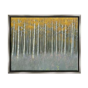 Birch Tree Woodland Grove Outdoor Nature Landscape by James Wiens Floater Frame Nature Wall Art Print 31 in. x 25 in.