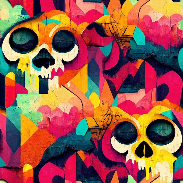 Arthouse Millicent Multicolor Skull Wallpaper