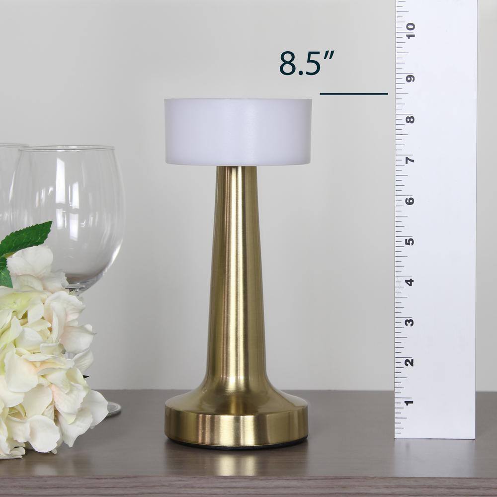 Gold 8.5" Cordless Touch Sensor Saucer Desk Lamp