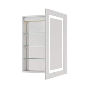 24 in. W x 30 in. H Rectangular Aluminum Medicine Cabinet with Mirror, 2 Touch Switches for Color Change,Dimmer,Defogger