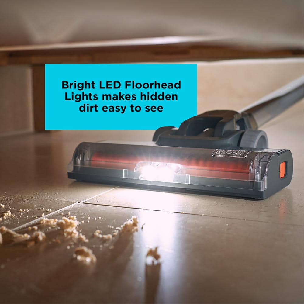 Gray Convertible Bagless Cordless Stick Vacuum with LED Lights