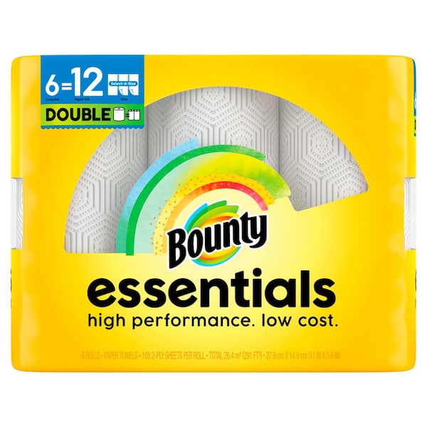 Bounty Essentials Select-A-Size White Paper Towel Roll (6 Double Rolls)
