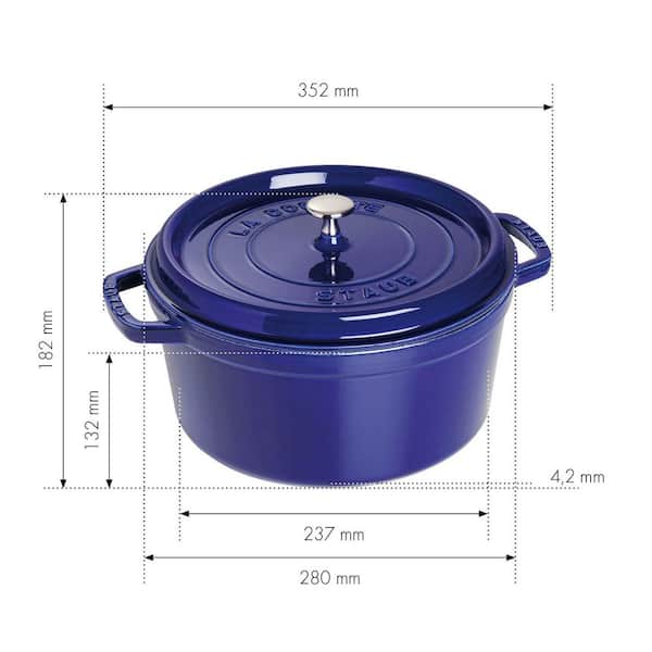 STAUB Cast Iron 7-qt Round Enameled Cast Iron Dutch Oven - Dark