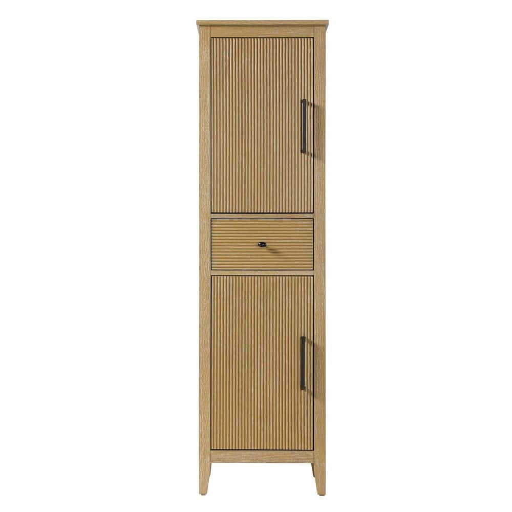 20 in. W x 18 in. D x 72 in. H Beige Freestanding Linen Cabinet