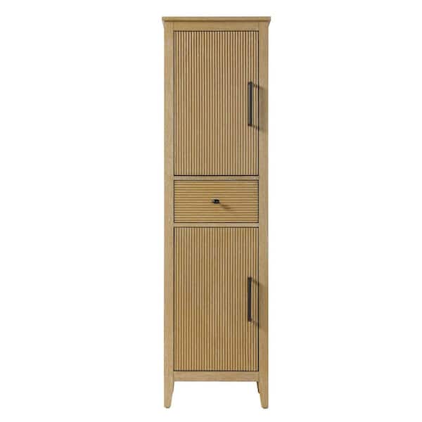 20 in. W x 18 in. D x 72 in. H Beige Freestanding Linen Cabinet