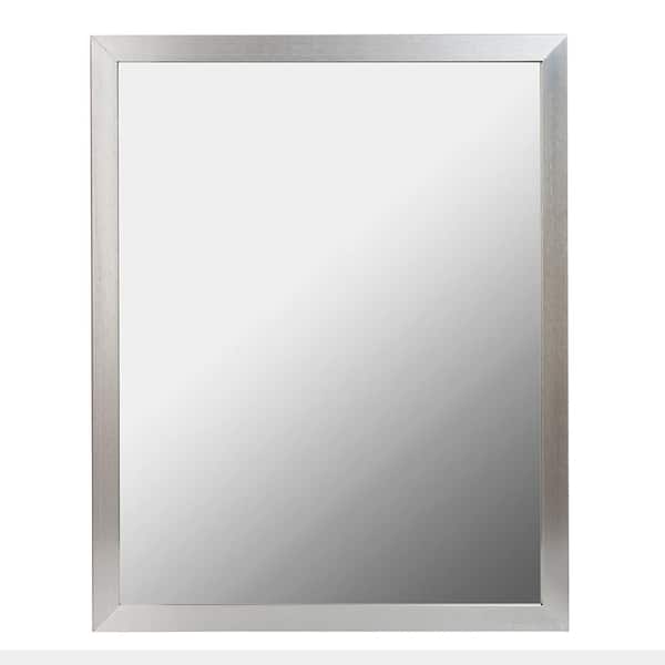 Foremost Reflections 24 In W X 30 H Single Framed Wall Mirror Brushed Nickel Am2430p Bn The Home Depot Brushed Nickel Am2430p Bn, Brushed Nickel Framed Vanity Mirror