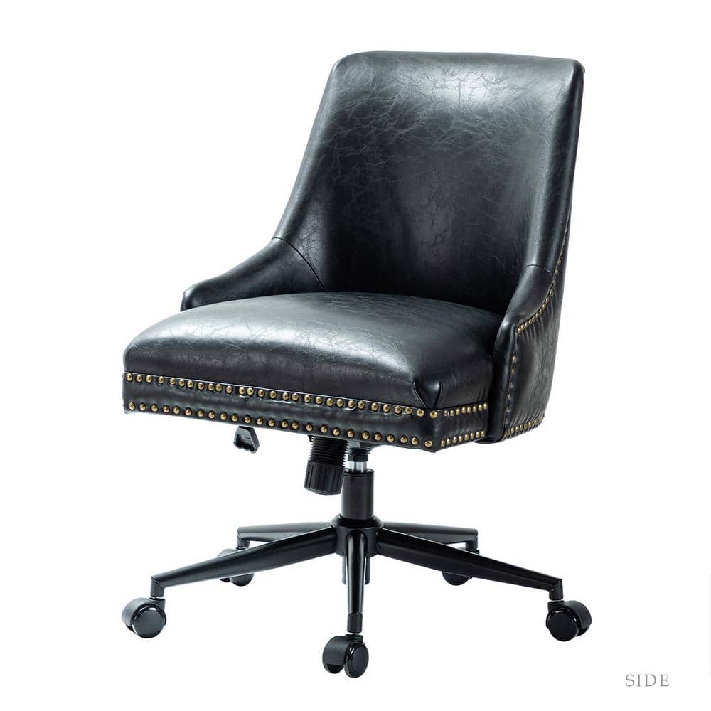 【2日限定SALE】スタンダード デザイナーズチェア 1脚 (JTH06) JAYDEN CREATION Taurino Contemporary Black Leather Swivel