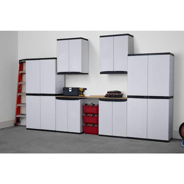 HDX Premium One 26.9 in. W x 33.8 in. H x 15.8 in. D 2-Shelf Resin