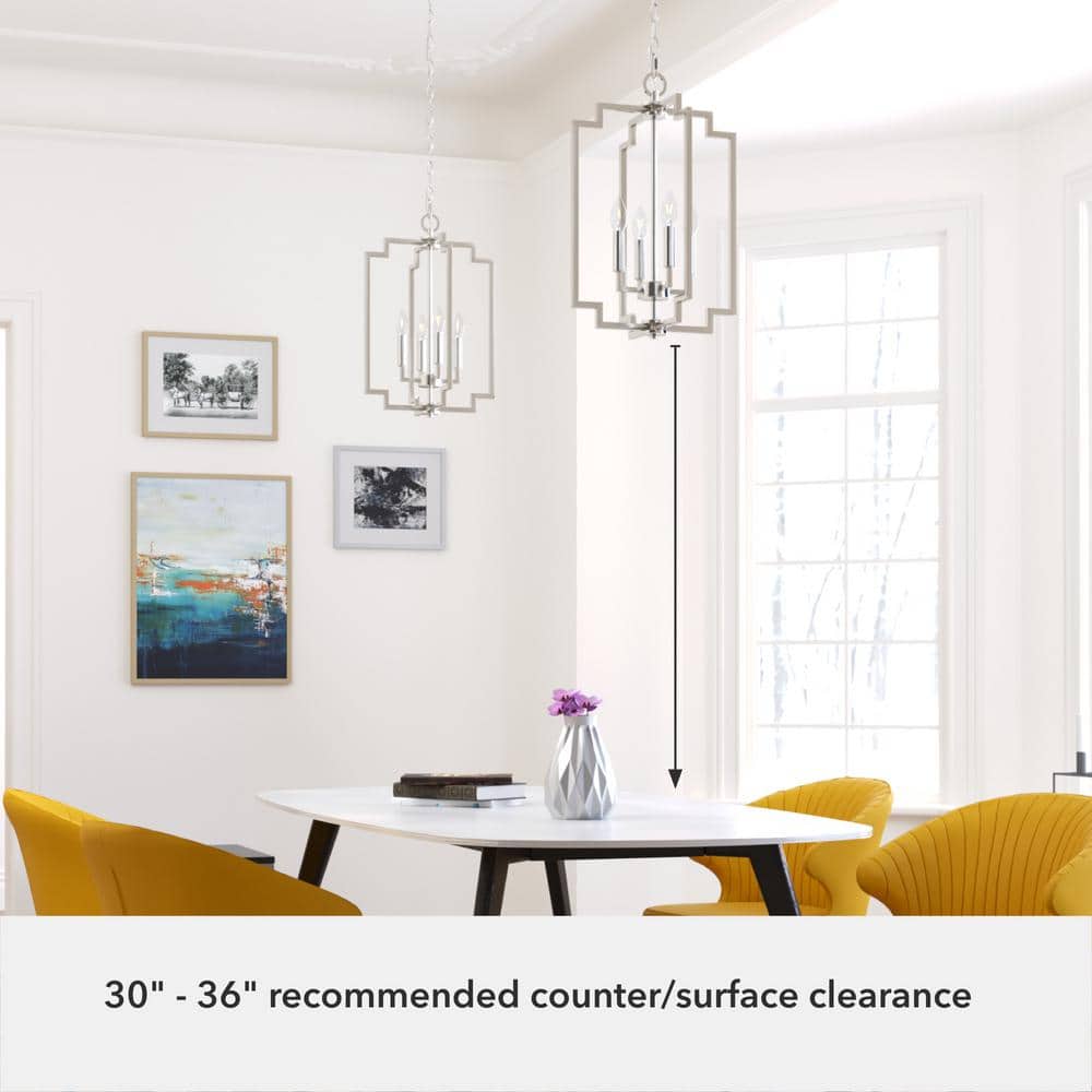 Zoanne Brushed Nickel 4-Light 14" Pendant