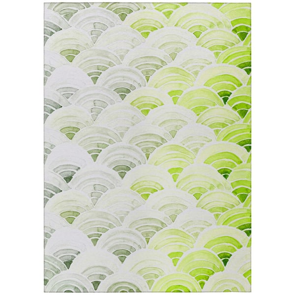 Addison Rugs Surfside Green 5 ft. x 7 ft. 6 in. Geometric Indoor/Outdoor Area Rug