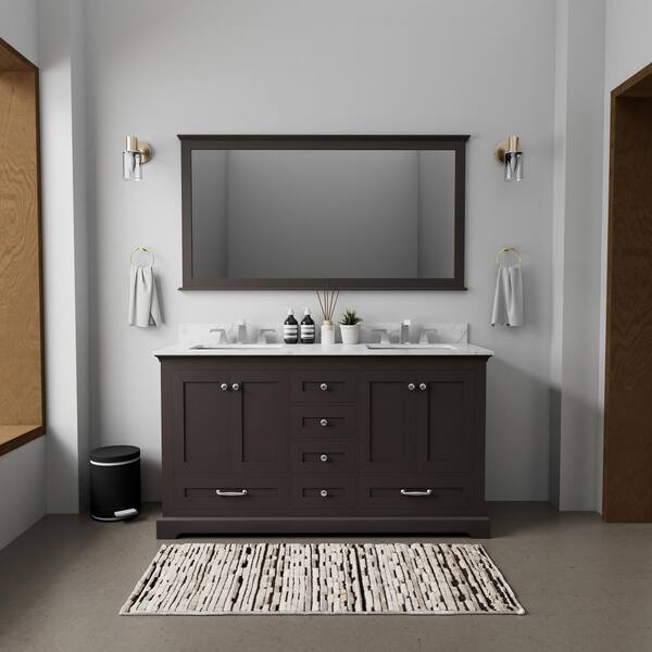 Lexora Dukes 60-in Espresso Bathroom Vanity Cabinet Lexora Dukes 60-in Espresso Bathroom Vanity Cabinet