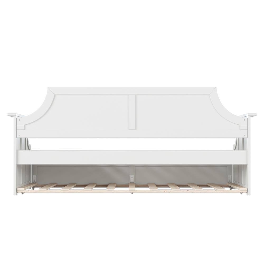 White Twin Wood Daybed with Trundle and Storage Drawers